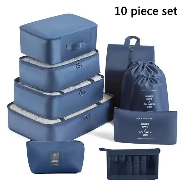 Travel Storage Bags Set – Clothes, Toiletries & Shoes Packing Organisers