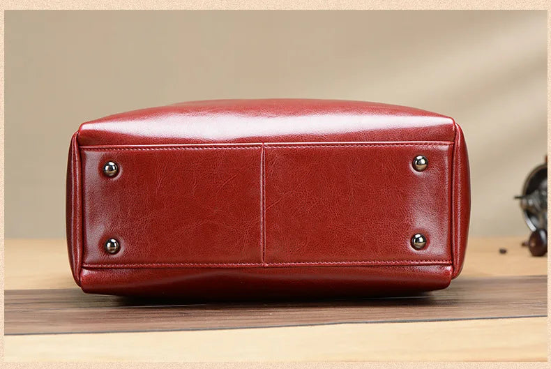 Women's Slouchy Waxed Leather Convertible Shoulder Bag