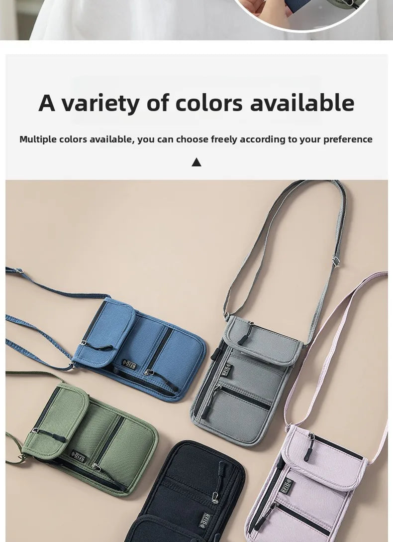 Portable Passport & ID Card Holder with Lanyard – Travel Crossbody Organiser