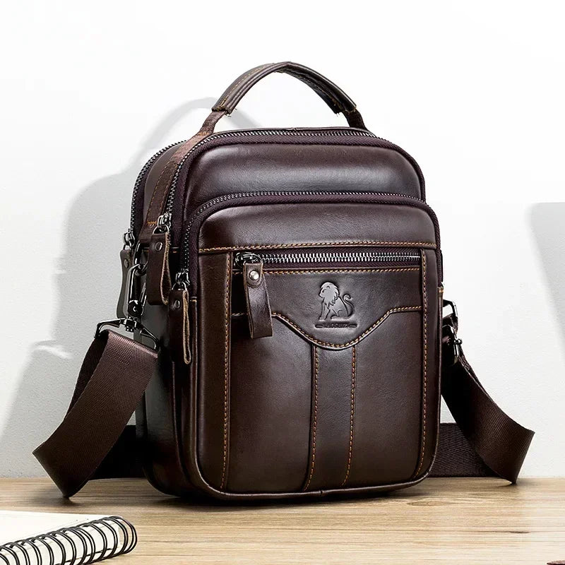Genuine Leather Crossbody Messenger Bag – Luxury Satchel