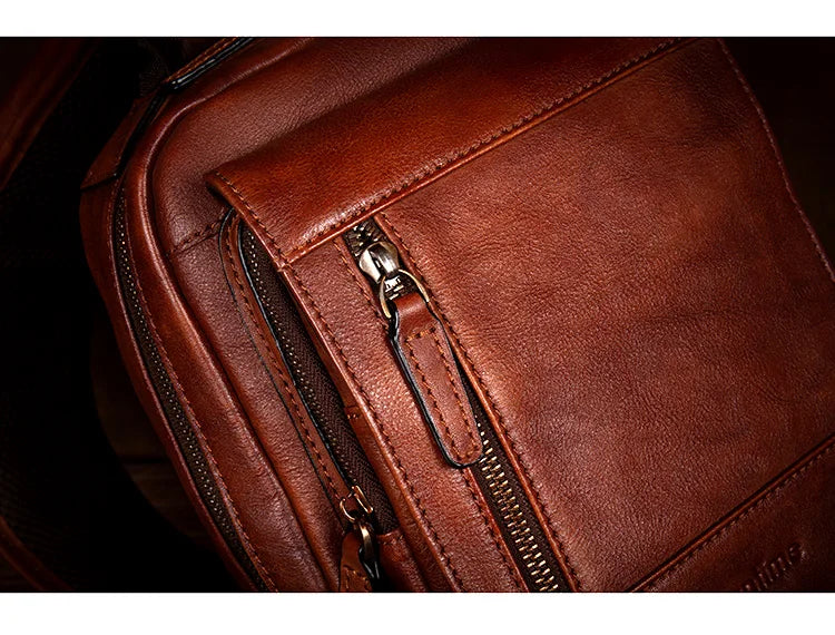 Men's Handmade Leather Chest Bag — Top-Grain Cowhide Sling