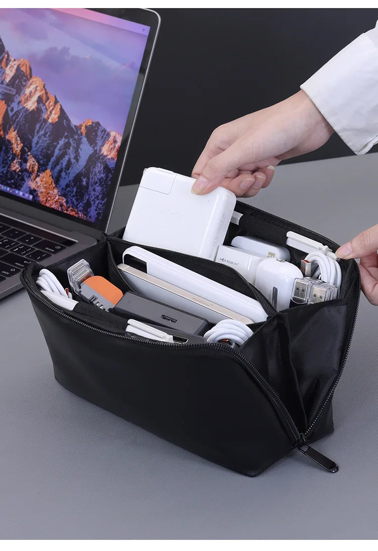 Northbound Tech Pouch — Large Leather Cable Organiser Bag