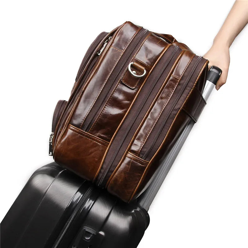 Men's Leather Shoulder Briefcase