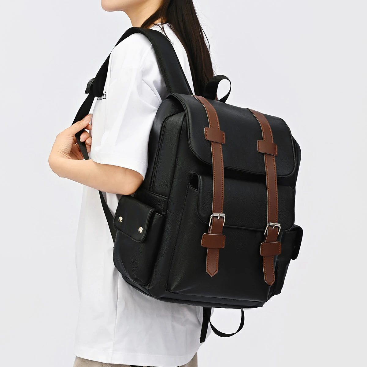 Crazy Horse Leather Backpack — Large Capacity Vintage Rucksack