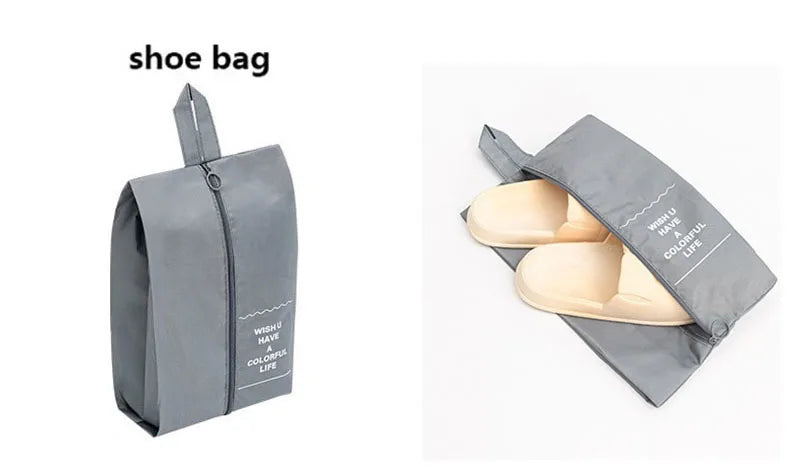 Travel Storage Bags Set – Clothes, Toiletries & Shoes Packing Organisers