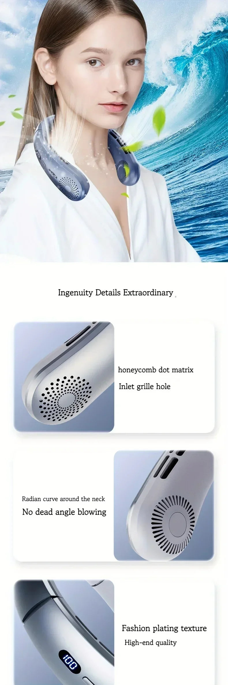 Northbound Wearable Neck Fan — Hands-Free 5-Speed Portable Cooling Fan