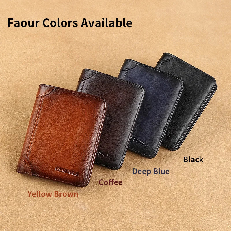 Slim RFID Leather Wallet – Bifold or Trifold