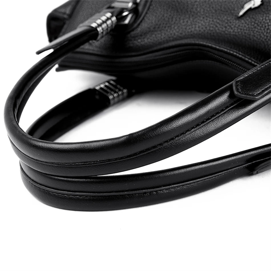 Women's Genuine Leather Crossbody Shoulder Bag – Large Luxury Handbag