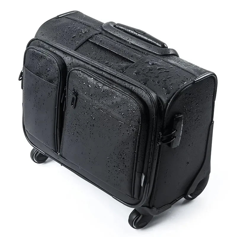 Business Trolley Suitcase — Waterproof 15.6" Laptop Luggage