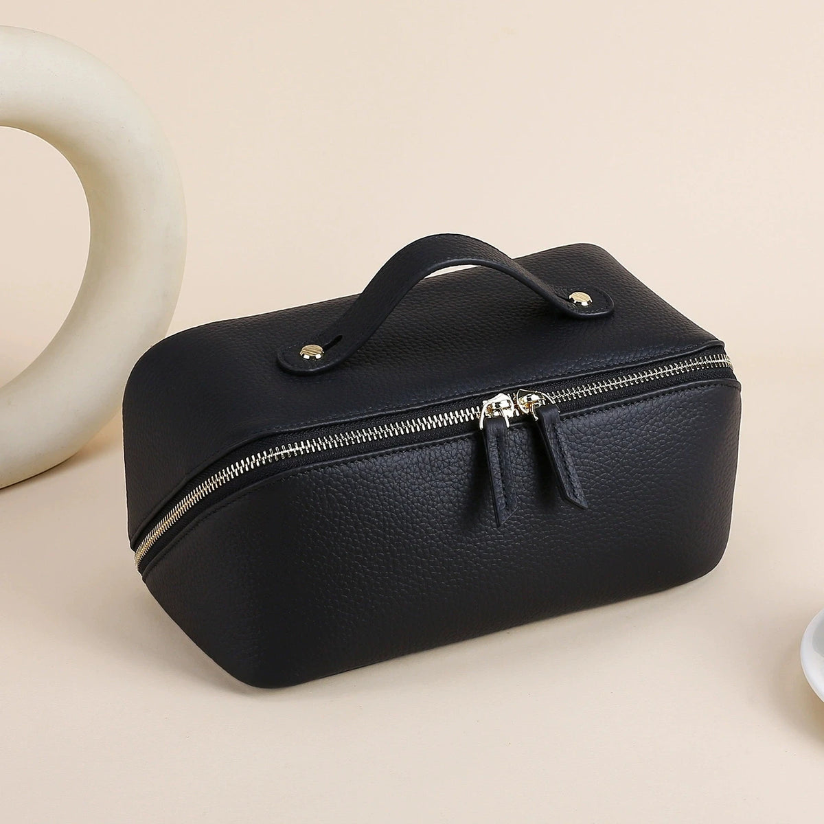 Genuine Leather Travel Cosmetic Bag