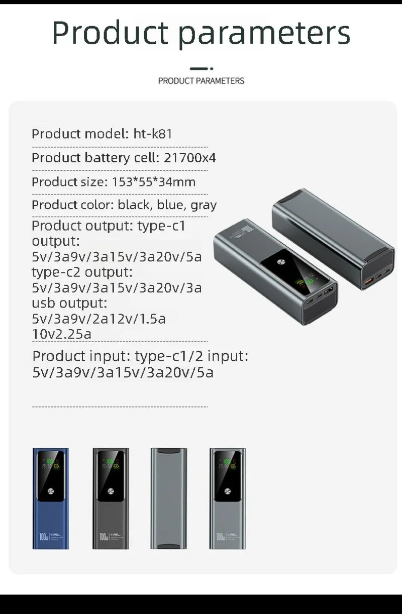 Northbound 20,000mAh Power Bank — 100W PD Fast Charge