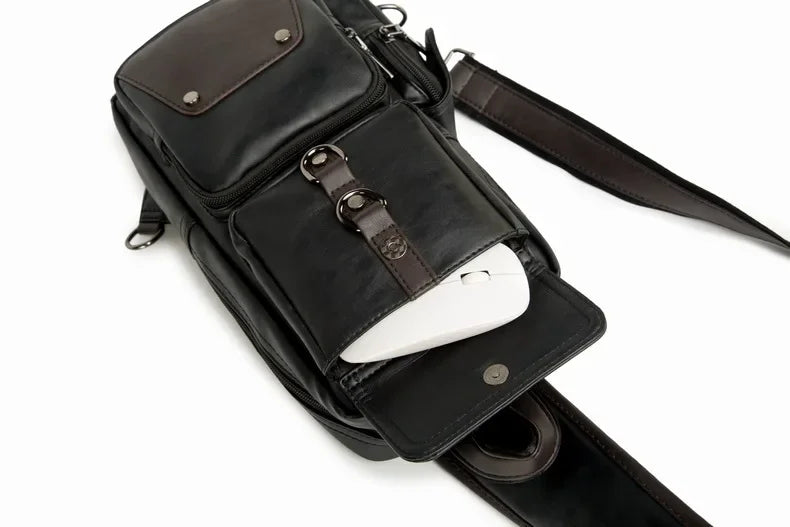 Northbound Waterproof Crossbody Bag — Lightweight PU Leather Shoulder Bag