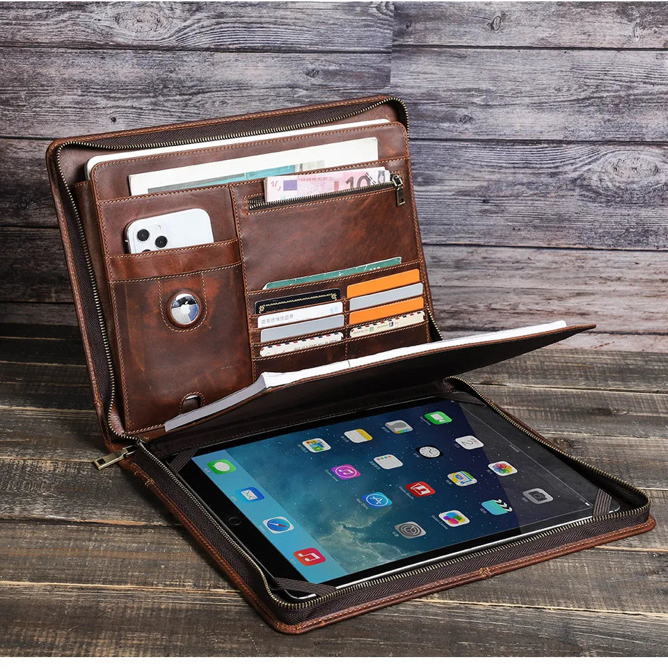 Northbound Leather Portfolio Briefcase — Document Organiser & Travel Folio