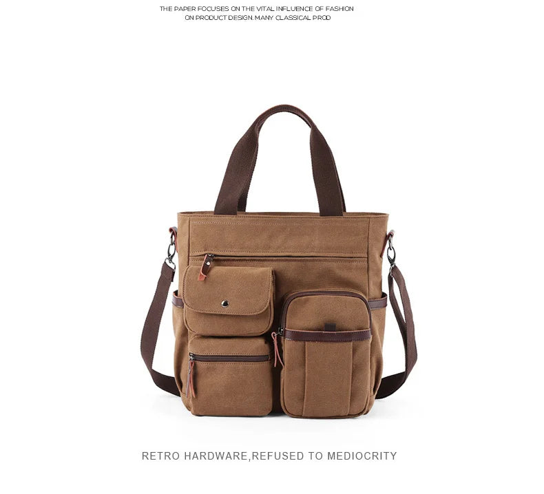 Canvas Messenger Bag for Travel & Work