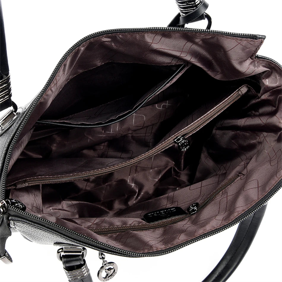 Women's Genuine Leather Crossbody Shoulder Bag – Large Luxury Handbag