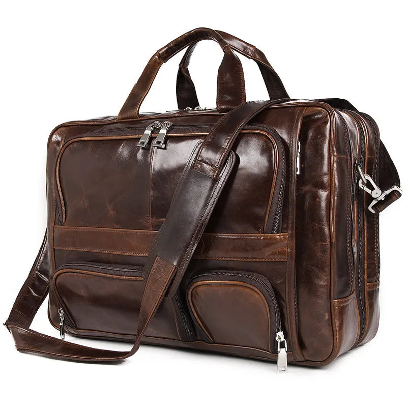 Men's Leather Shoulder Briefcase
