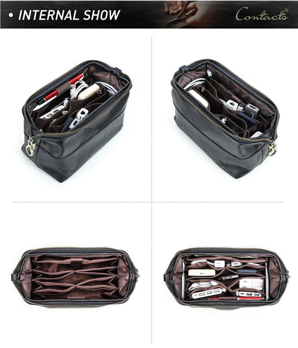 Northbound Travel Tech Clutch — Genuine Leather Cable & Accessory Organiser