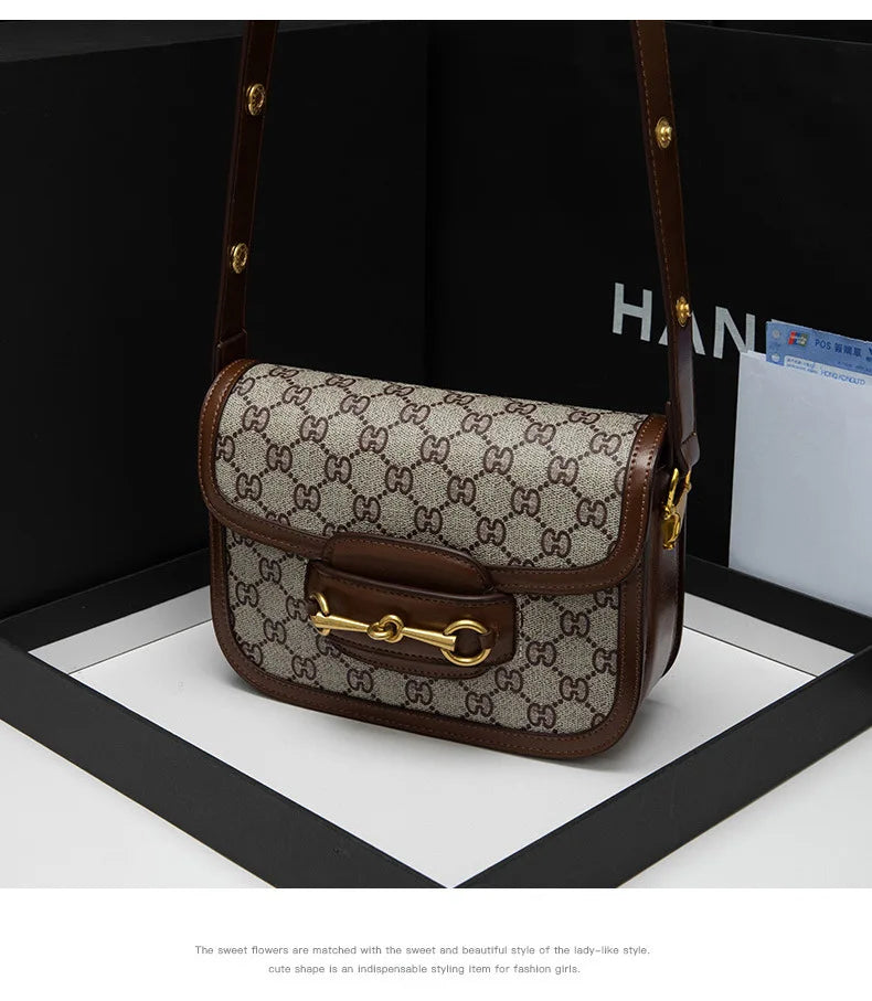 Women's Genuine Leather Saddle Bag – Crossbody Shoulder Bag