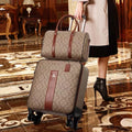 Leather Rolling Luggage Set — Suitcase with Handbag & Carry-On