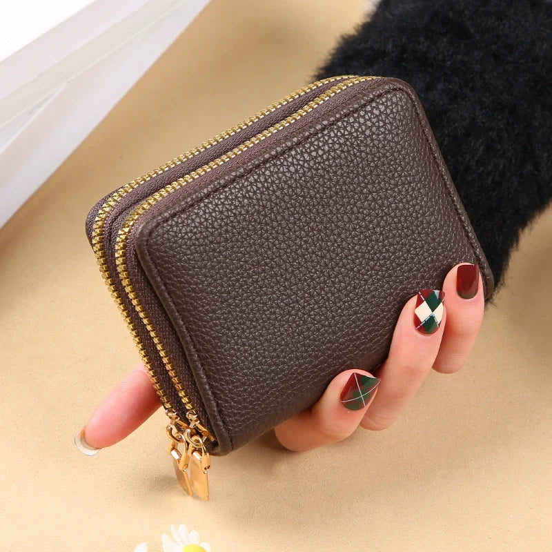 RFID Mini Wallet — Unisex PU Leather Zip Coin Purse