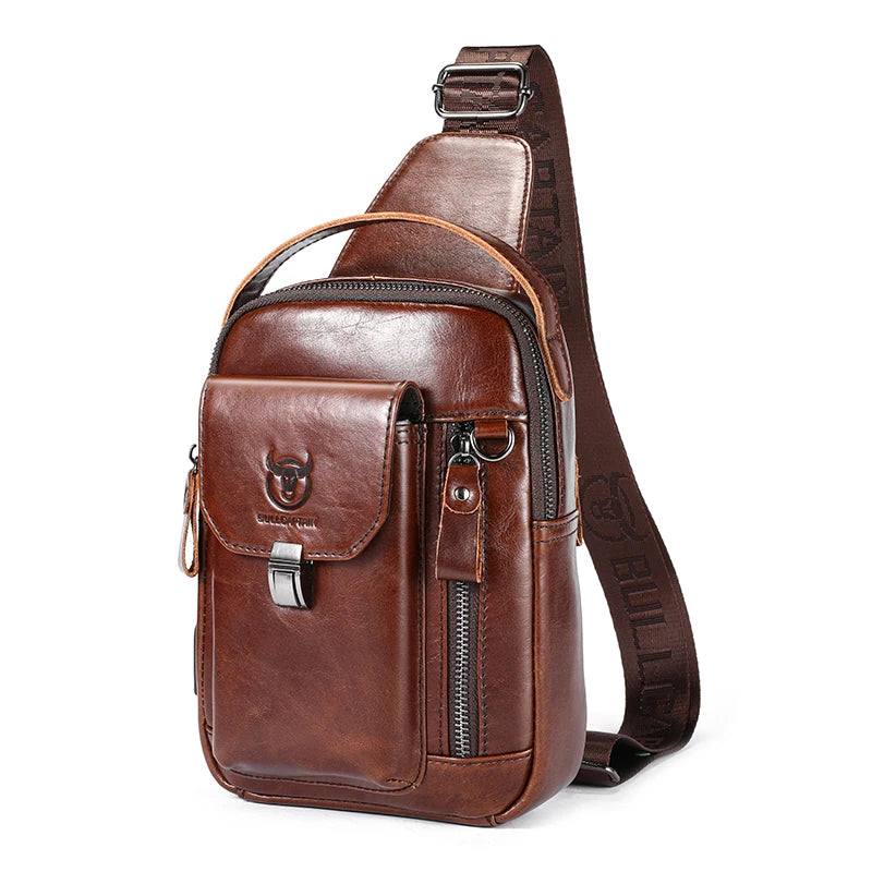 Waxed Canvas Chest Bag — Multi-Pocket Crossbody Sling for Travel