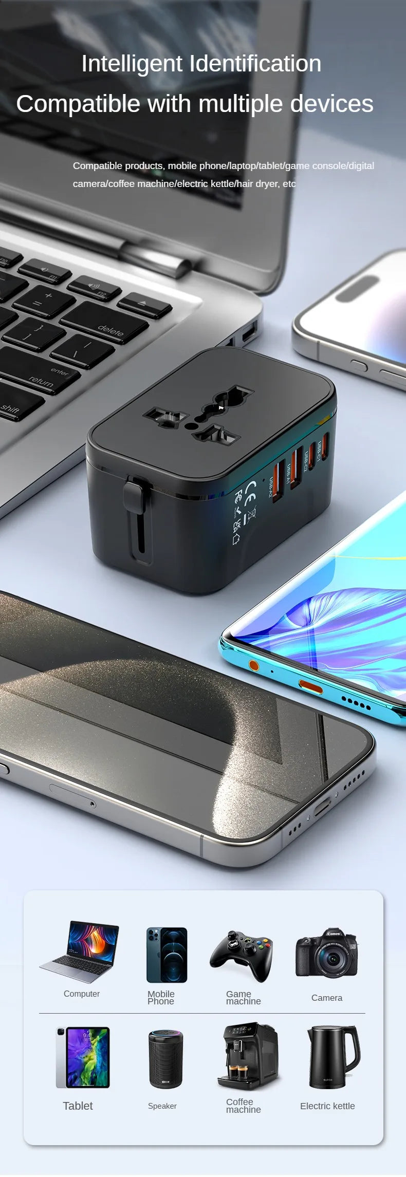 Northbound Multi-Port Travel Charger — Fast Charge Worldwide Adapter