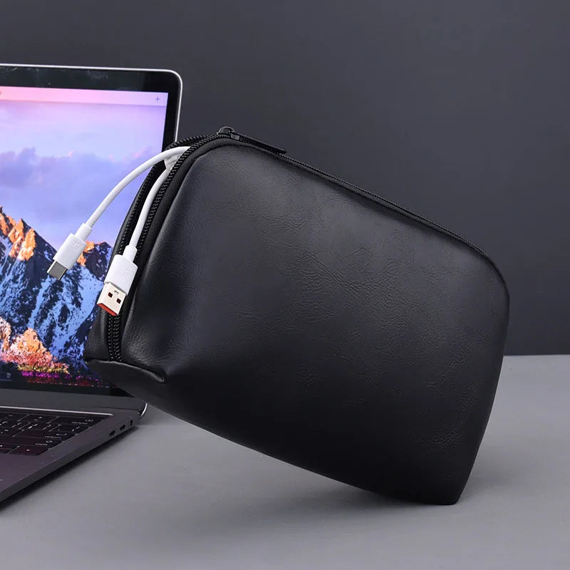 Northbound Tech Pouch — Large Leather Cable Organiser Bag