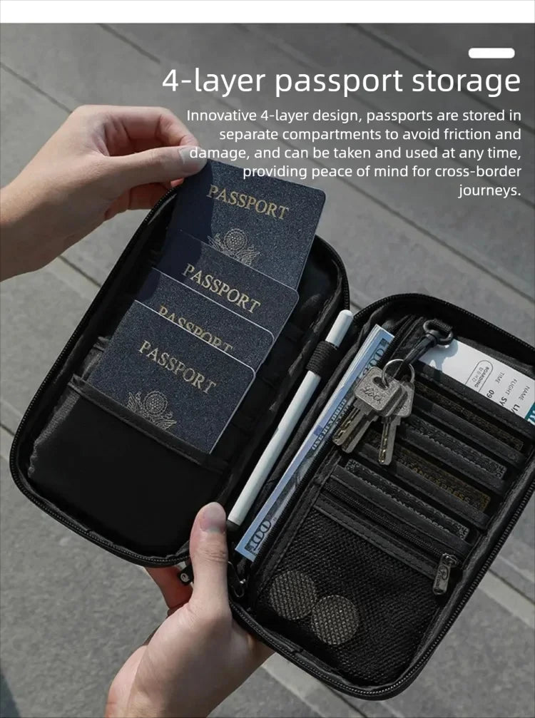 RFID Travel Passport Holder — Waterproof Document Wallet