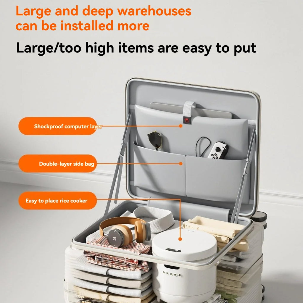 18" Cabin Suitcase with Deep Front Compartment — Unisex Boarding Bag