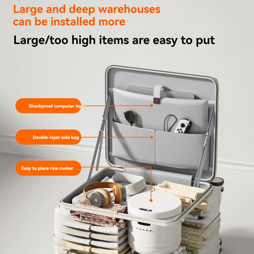 18" Cabin Suitcase with Deep Front Compartment — Unisex Boarding Bag