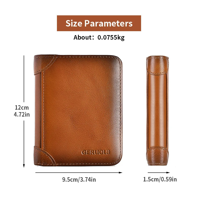Slim RFID Leather Wallet – Bifold or Trifold