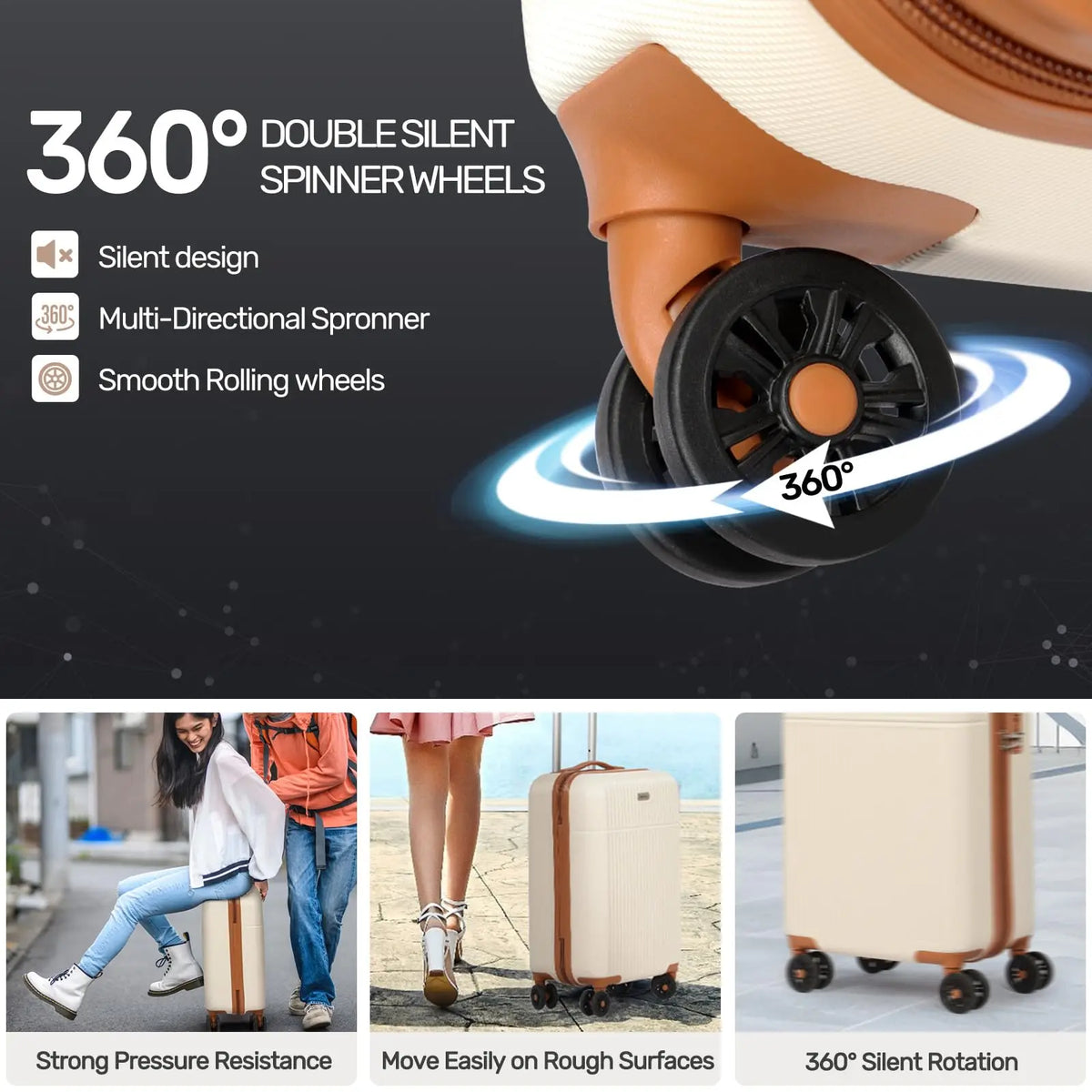 Northbound 3-Piece Hard Shell Luggage Set — 21", 24" & 28" Suitcases