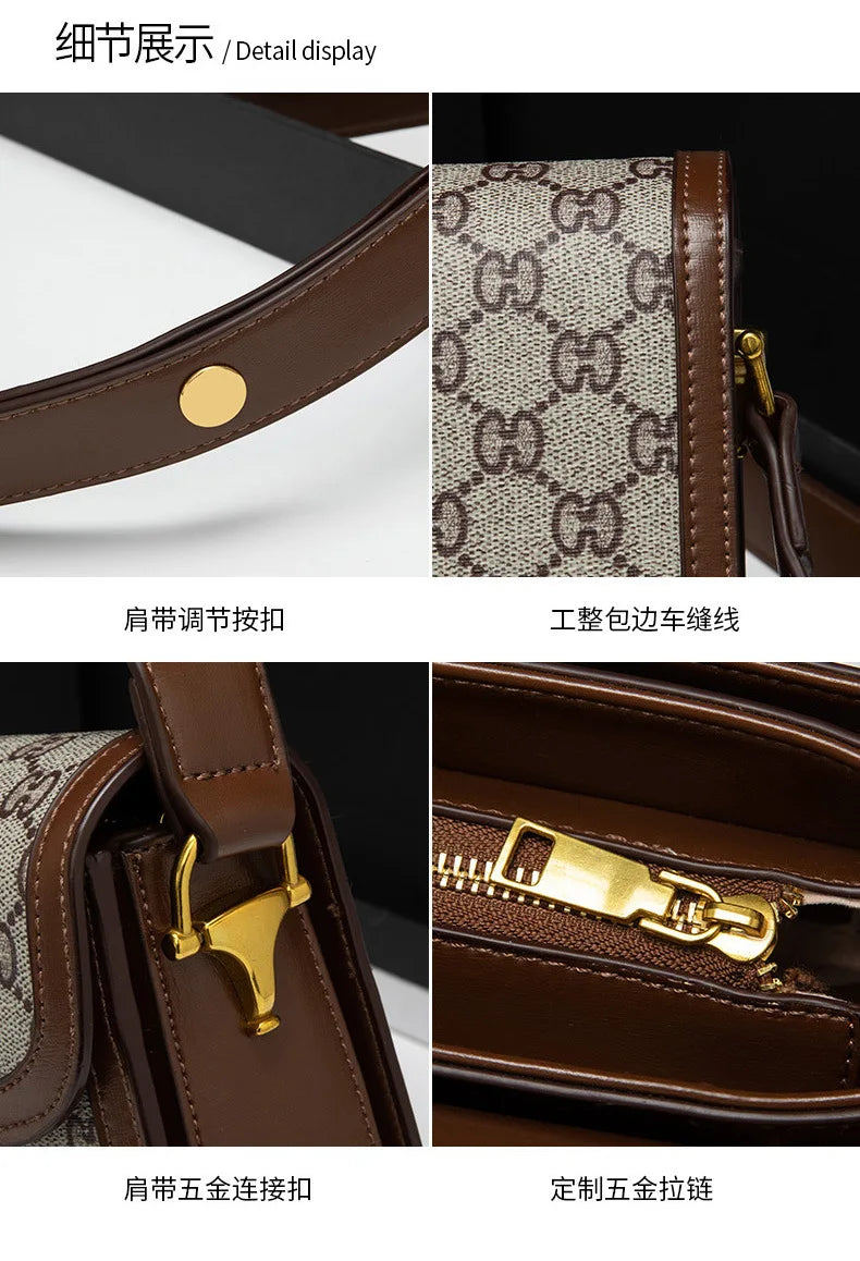Women's Genuine Leather Saddle Bag – Crossbody Shoulder Bag
