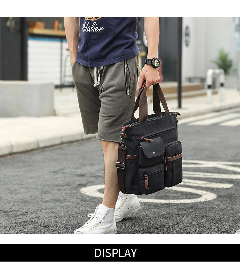 Canvas Messenger Bag for Travel & Work