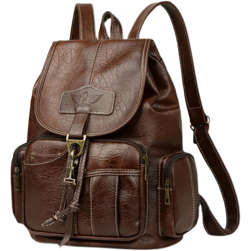 Retro Casual Travel Backpack — Waterproof Foldable Polyester Rucksack