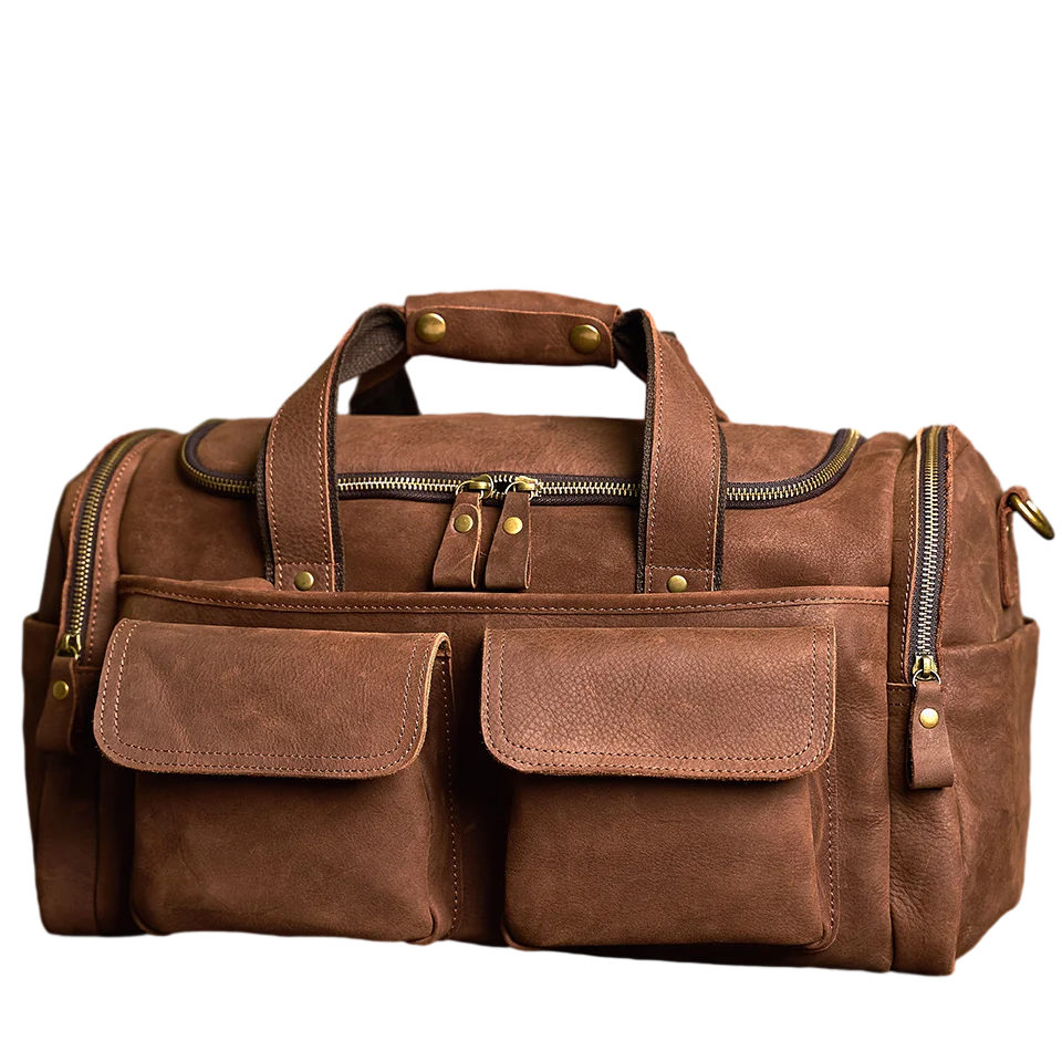 Vintage Leather Travel Messenger Bag