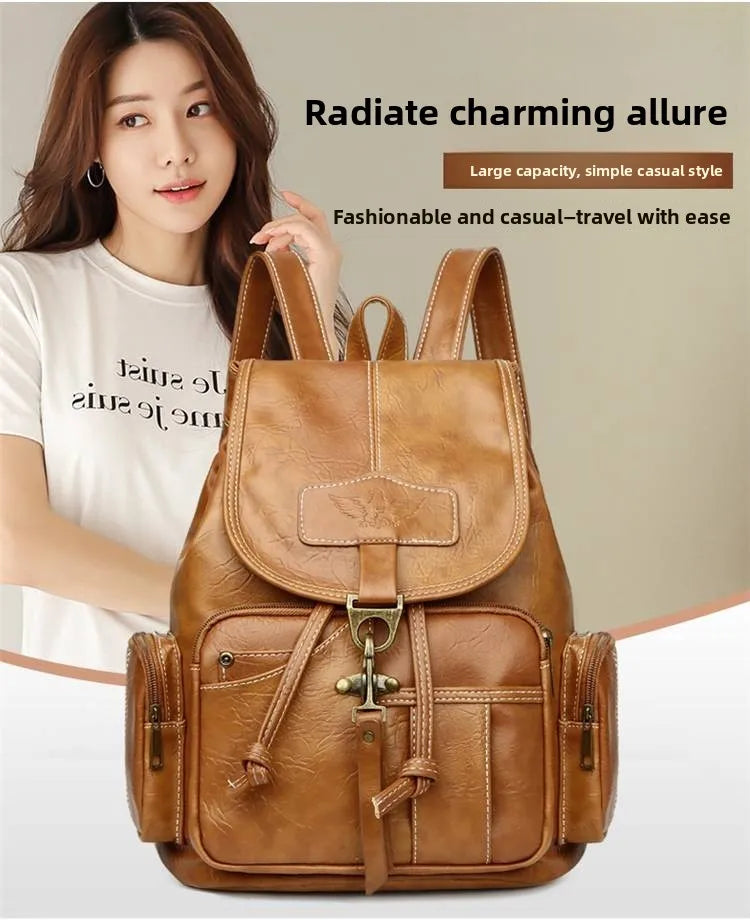 Retro Casual Travel Backpack — Waterproof Foldable Polyester Rucksack