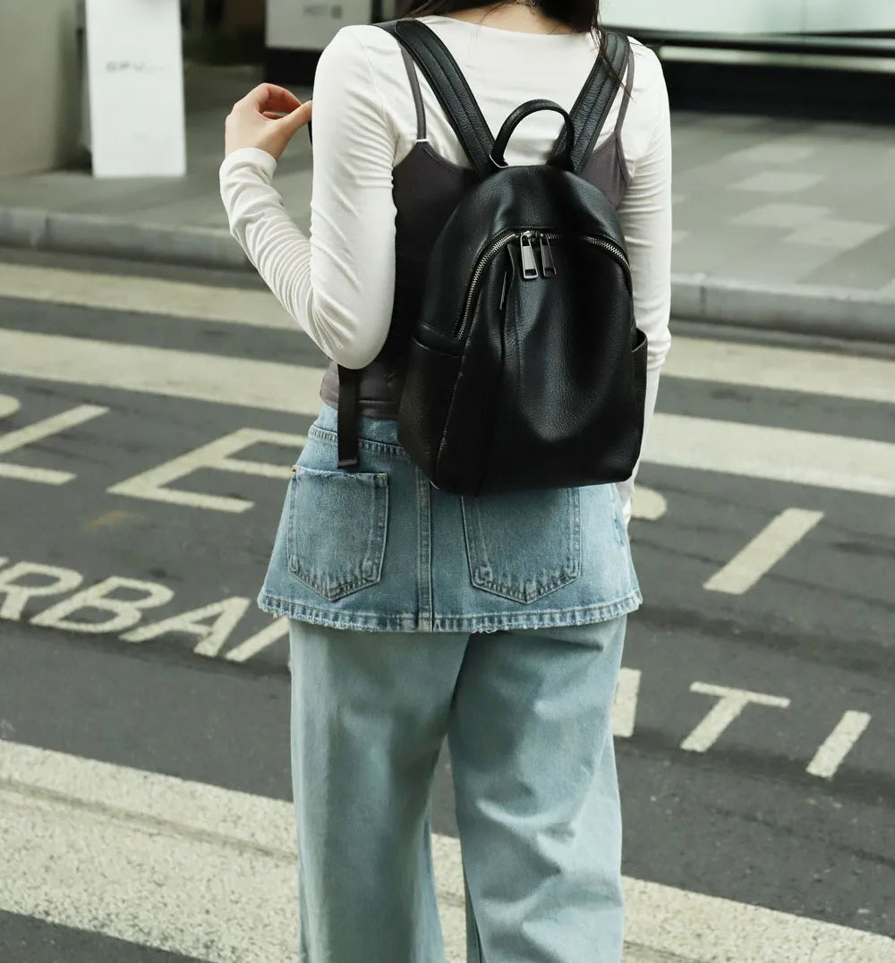 Women's Waterproof Leather Day Backpack