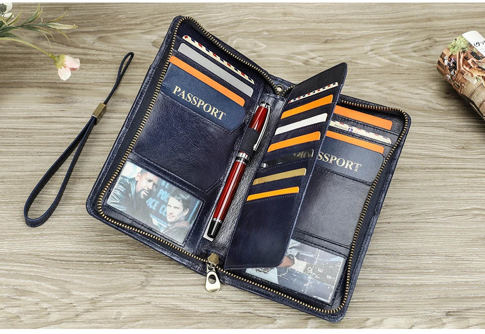 Leather Family Passport Clutch