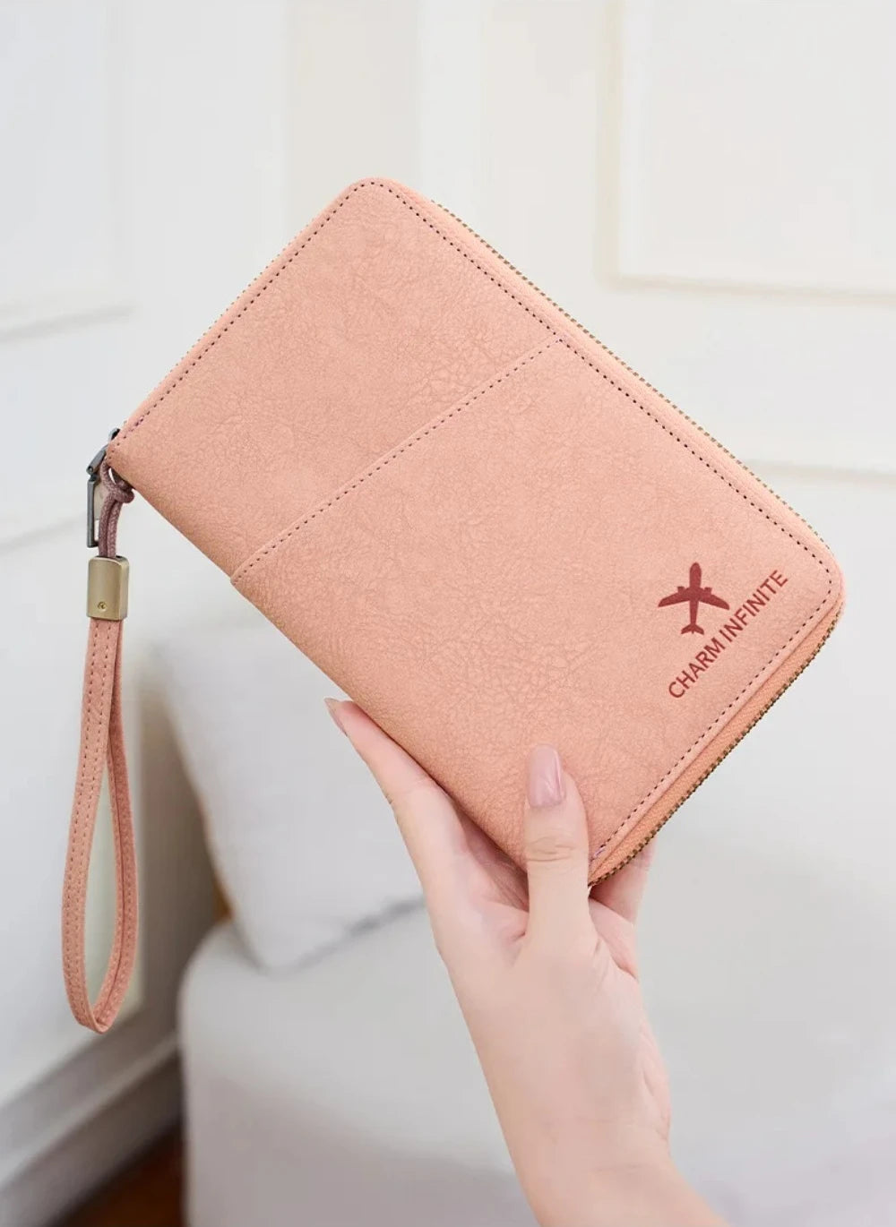 RFID Family Passport Wallet — Leather Travel Organiser with Wrist Strap