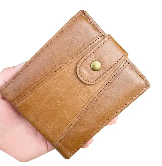RFID Genuine Leather Men's Wallet — Slim Bifold Card Holder