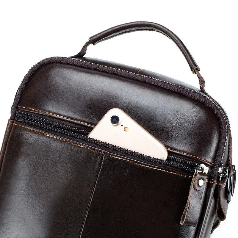 Genuine Leather Crossbody Messenger Bag – Luxury Satchel
