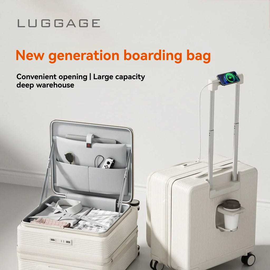 18" Cabin Suitcase with Deep Front Compartment — Unisex Boarding Bag