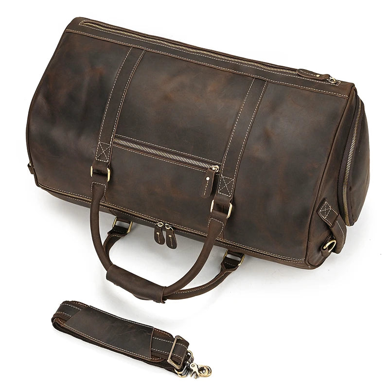 Men's Genuine Leather Duffle Bag