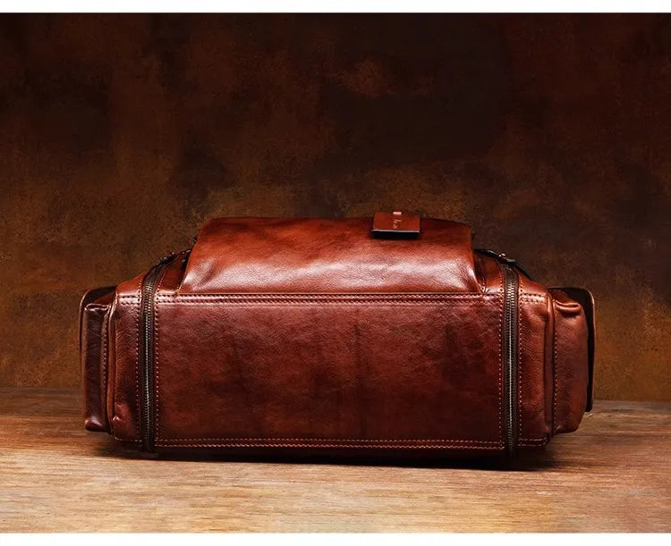 Men's Vegetable-Tanned Leather Travel Bag