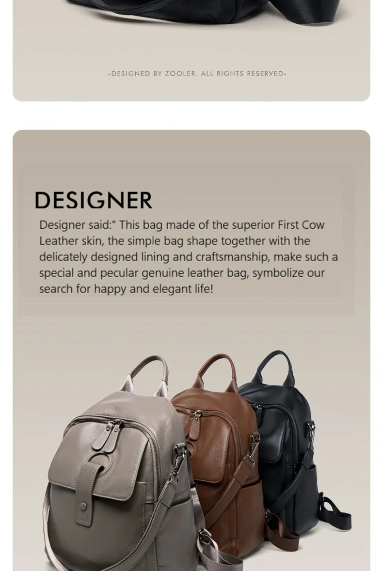 Women's Waterproof Leather Work Backpack