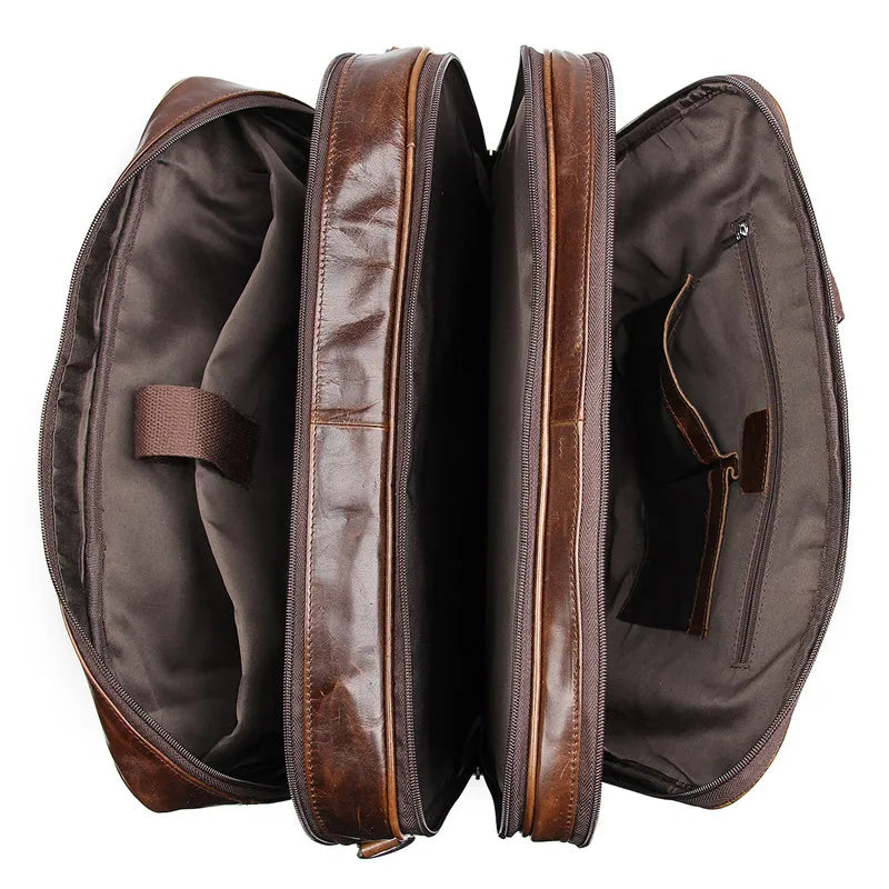Men's Leather Shoulder Briefcase