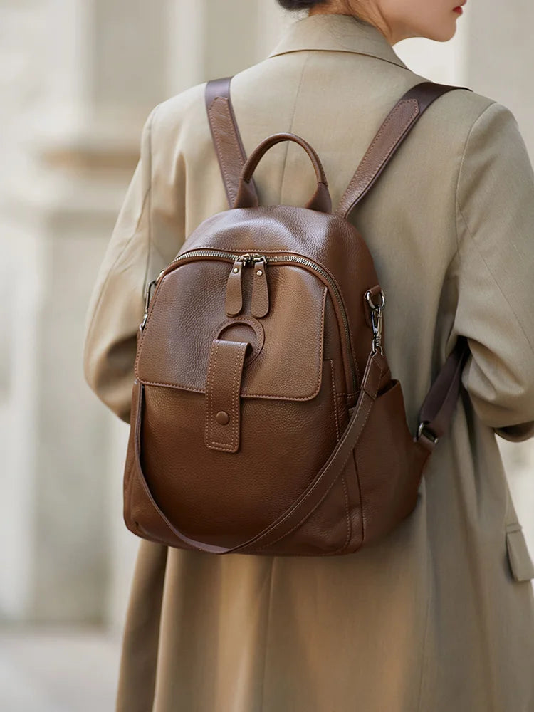 Women's Waterproof Leather Work Backpack