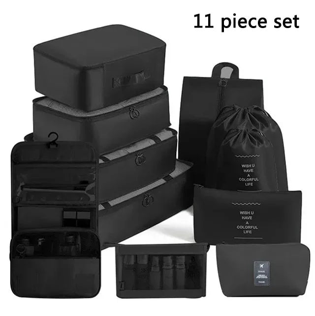 Travel Storage Bags Set – Clothes, Toiletries & Shoes Packing Organisers