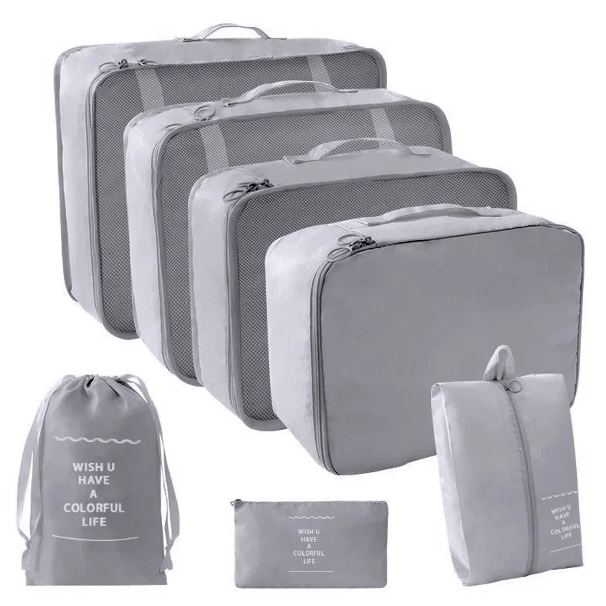 7-Piece Transparent Compression Packing Cubes – Luggage Organiser Set